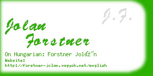 jolan forstner business card